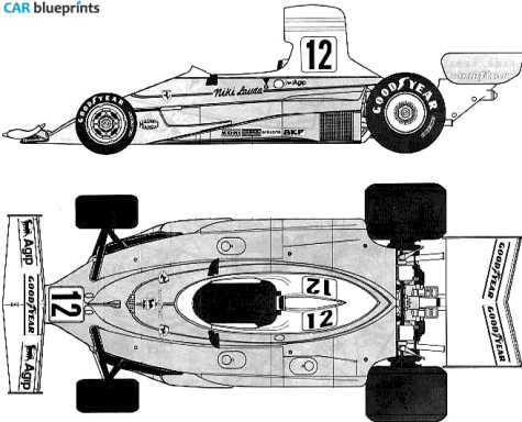 1975 Ferrari 312 T F1 GP Cabriolet blueprint