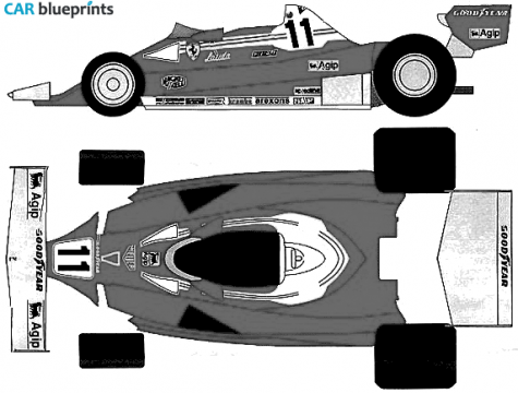 1976 Ferrari 312 T2 F1 Cabriolet blueprint