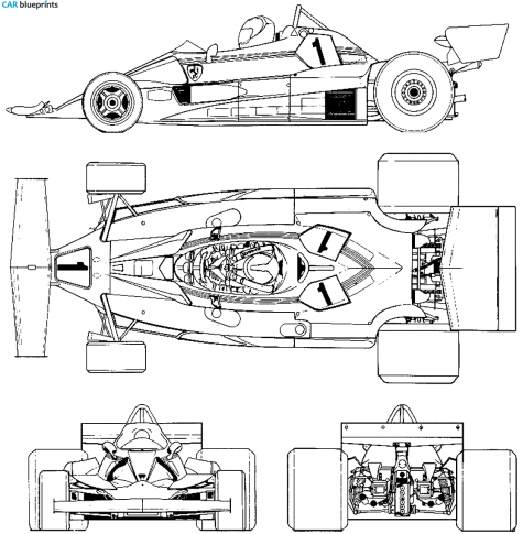 1977 Ferrari 312 T2 F1 Cabriolet blueprint