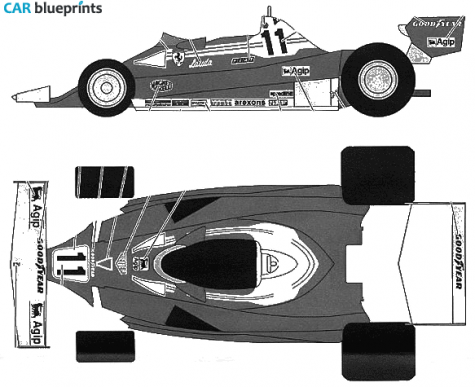 1977 Ferrari 312 T2 Lauda Cabriolet blueprint