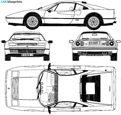 1986 Ferrari 328 GTB Coupe blueprint