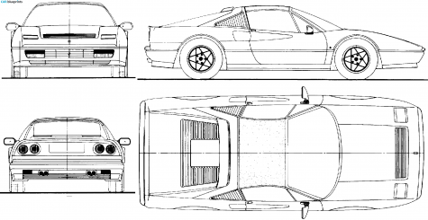 1985 Ferrari 328 GTS Targa blueprint