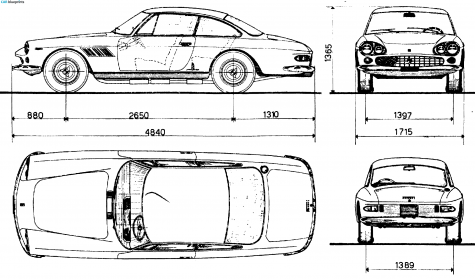 1964 Ferrari 330 GT 2+2 Coupe blueprint