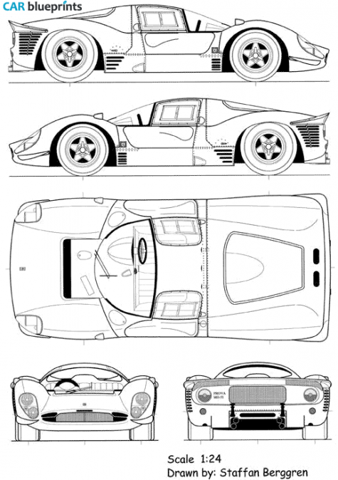 1964 Ferrari 330 P Coupe blueprint