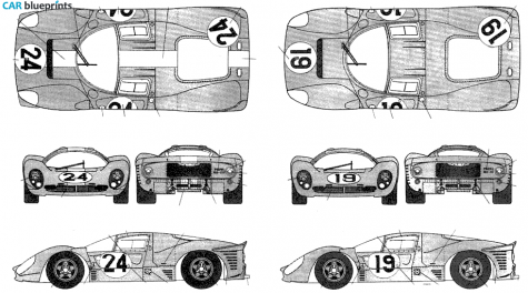 1967 Ferrari 330 P4 Le Mans Coupe blueprint