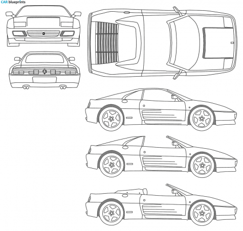 1993 Ferrari 348 GTB Coupe blueprint