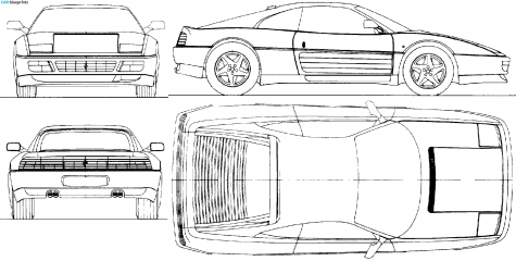 1989 Ferrari 348 TB Coupe blueprint