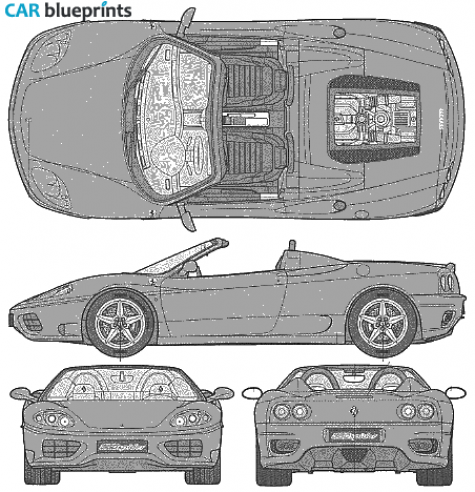 2000 Ferrari 360 Spider Cabriolet blueprint