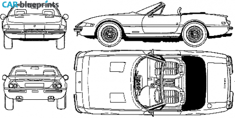 1971 Ferrari 365 GTS/4 Daytona Spyder Cabriolet blueprint