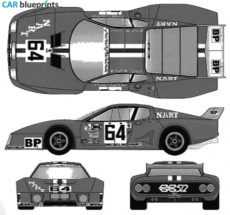 1979 Ferrari 512 BB Le Mans Nart Coupe blueprint