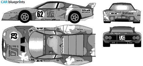 1979 Ferrari 512 BB LeMans Sedan blueprint