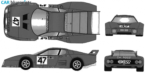 1981 Ferrari 512 BB Le Mans Coupe blueprint