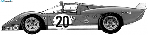 1970 Ferrari 512 S Sebring Coupe blueprint