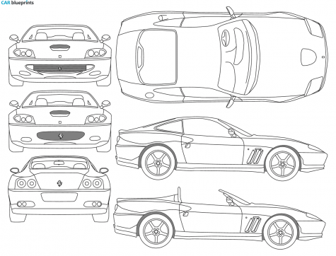 2000 Ferrari 550 Barchetta Cabriolet blueprint