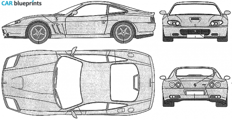 2002 Ferrari 575M Maranello Coupe blueprint