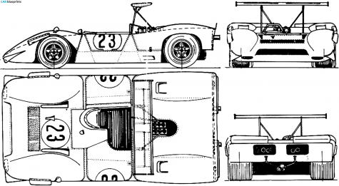 1968 Ferrari 612 Can Am Targa blueprint