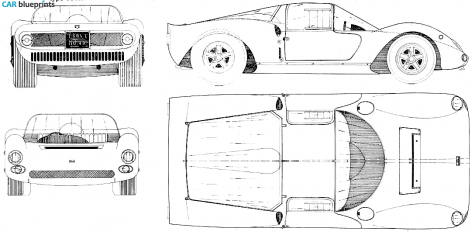 1965 Ferrari Dino 206 SP Coupe blueprint