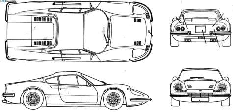 1969 Ferrari Dino 246 GT Coupe blueprint