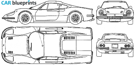 1969 Ferrari Dino 246 GT Coupe blueprint