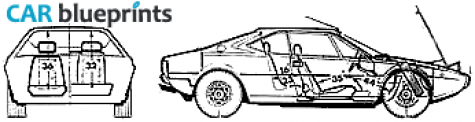 1976 Ferrari 308 GT4 Dino Coupe blueprint