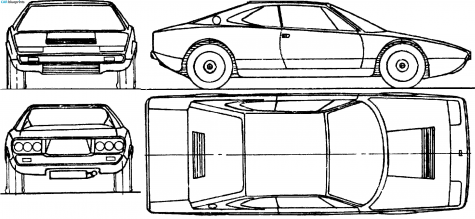 1976 Ferrari Dino 308 GT/4 Coupe blueprint