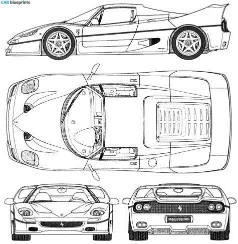 1995 Ferrari F50 Coupe blueprint