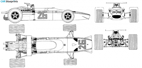 1968 Ferrari 312 F1 GP Cabriolet blueprint