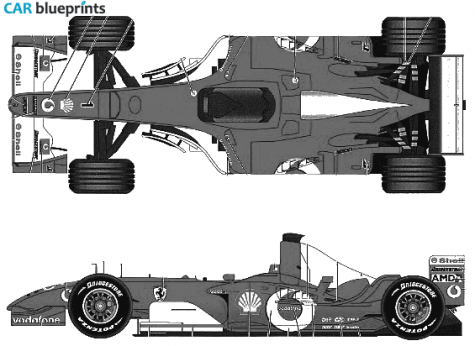 2003 Ferrari F2003-GA F1 Italian GP OW blueprint