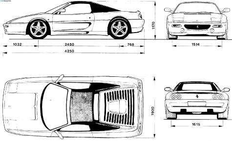 1995 Ferrari F355 Spider Cabriolet blueprint