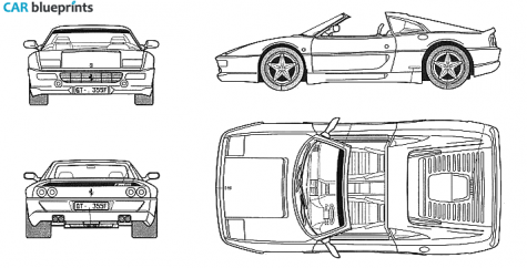 1994 Ferrari F355 GTS Targa blueprint