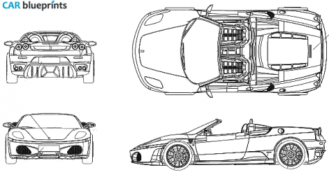 2005 Ferrari F430 Spider Targa blueprint