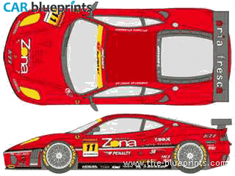 2010 Ferrari F430 Challenge Coupe blueprint