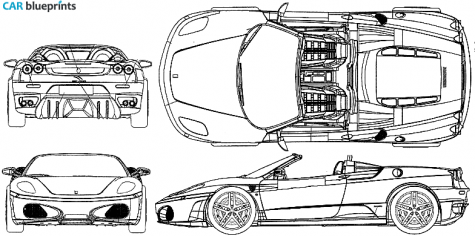 2004 Ferrari F430 Spider Targa blueprint