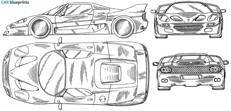 1995 Ferrari F50 Coupe blueprint