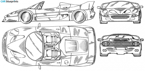 1995 Ferrari F50 Spider Targa blueprint