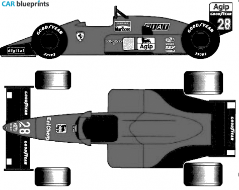 1988 Ferrari F1/88 C OW blueprint