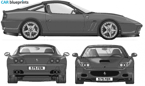 2005 Ferrari M575 Maranello Coupe blueprint