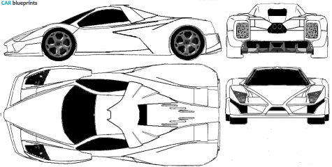 Ferrari Poganza Sedan blueprint