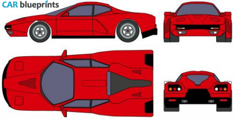 1993 Ferrari FZ-93 Zagato Coupe blueprint