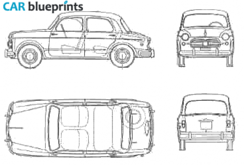 1954 Fiat 1100-103 TV Sedan blueprint