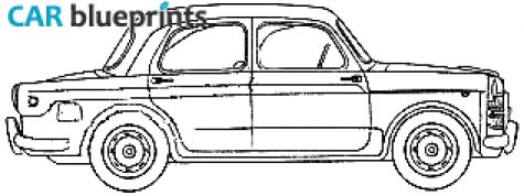 1959 Fiat 1100 103D Millecento Sedan blueprint