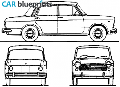 1967 Fiat 1100R Millecento Sedan blueprint