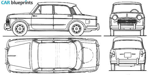 1959 Fiat 1200 Gran Luce Sedan blueprint