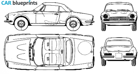 1973 Fiat 124 Spider Cabriolet blueprint