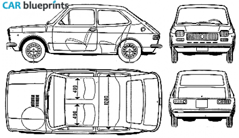 1973 Fiat 127 Hatchback blueprint