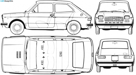 1975 Fiat 127 Hatchback blueprint