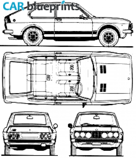 1977 Fiat 128 3P Hatchback blueprint