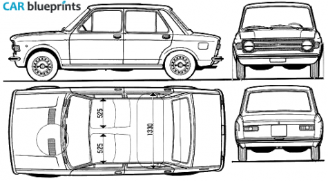 1972 Fiat 128 Sedan blueprint