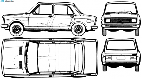 1976 Fiat 128 Europa CF Sedan blueprint