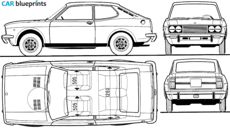 1971 Fiat 128 SL Sport Coupe blueprint